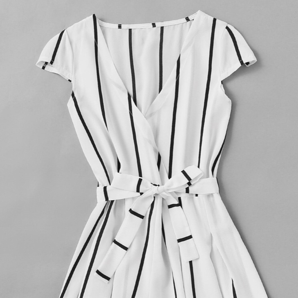 Black and white striped romper